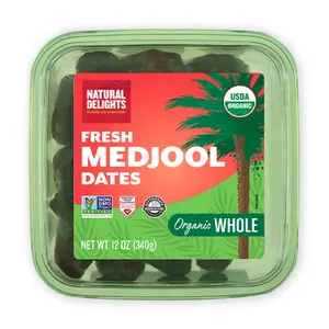 Chà Là Mỹ Hữu Cơ Nguyên Trái, Organic Whole Fresh Medjool Dates, 12 oz (340g) - NATURAL DELIGHTS
